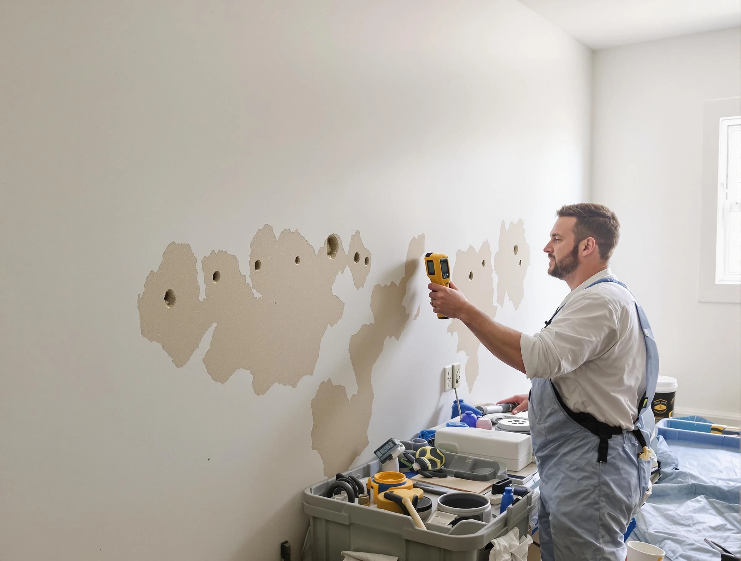 Cleveland House Painters repairing damaged drywall in Cleveland