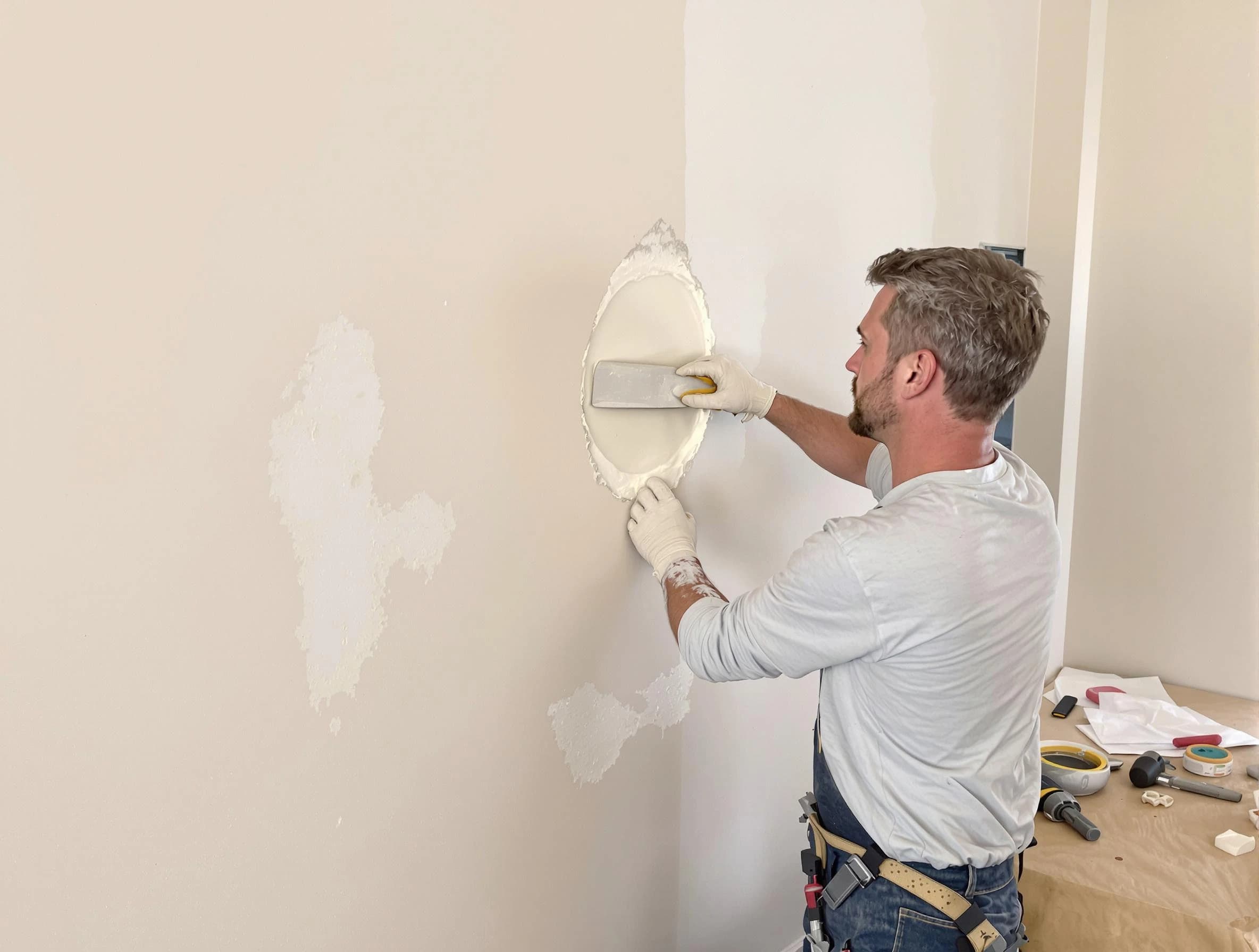 Cleveland House Painters technician patching a drywall hole in Cleveland, OH