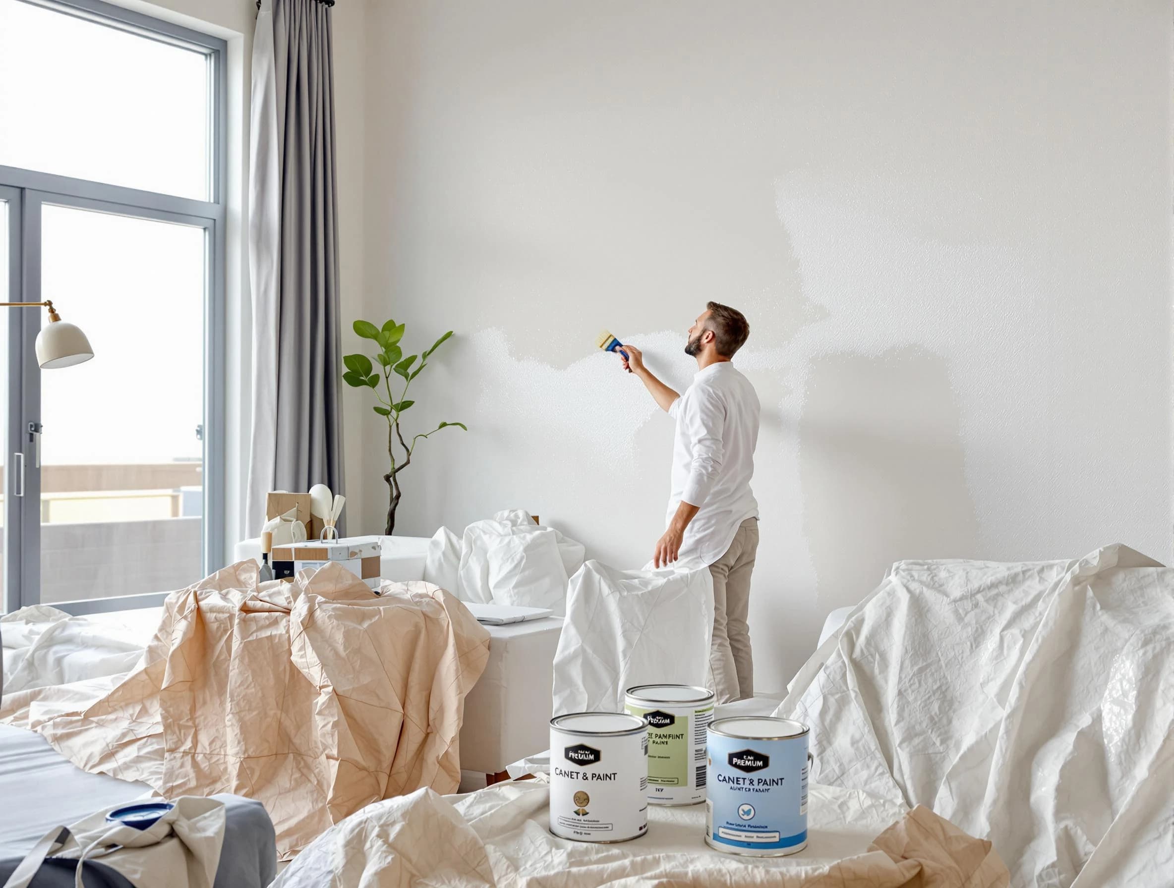 Cleveland House Painters team carefully painting an interior wall in Cleveland, OH