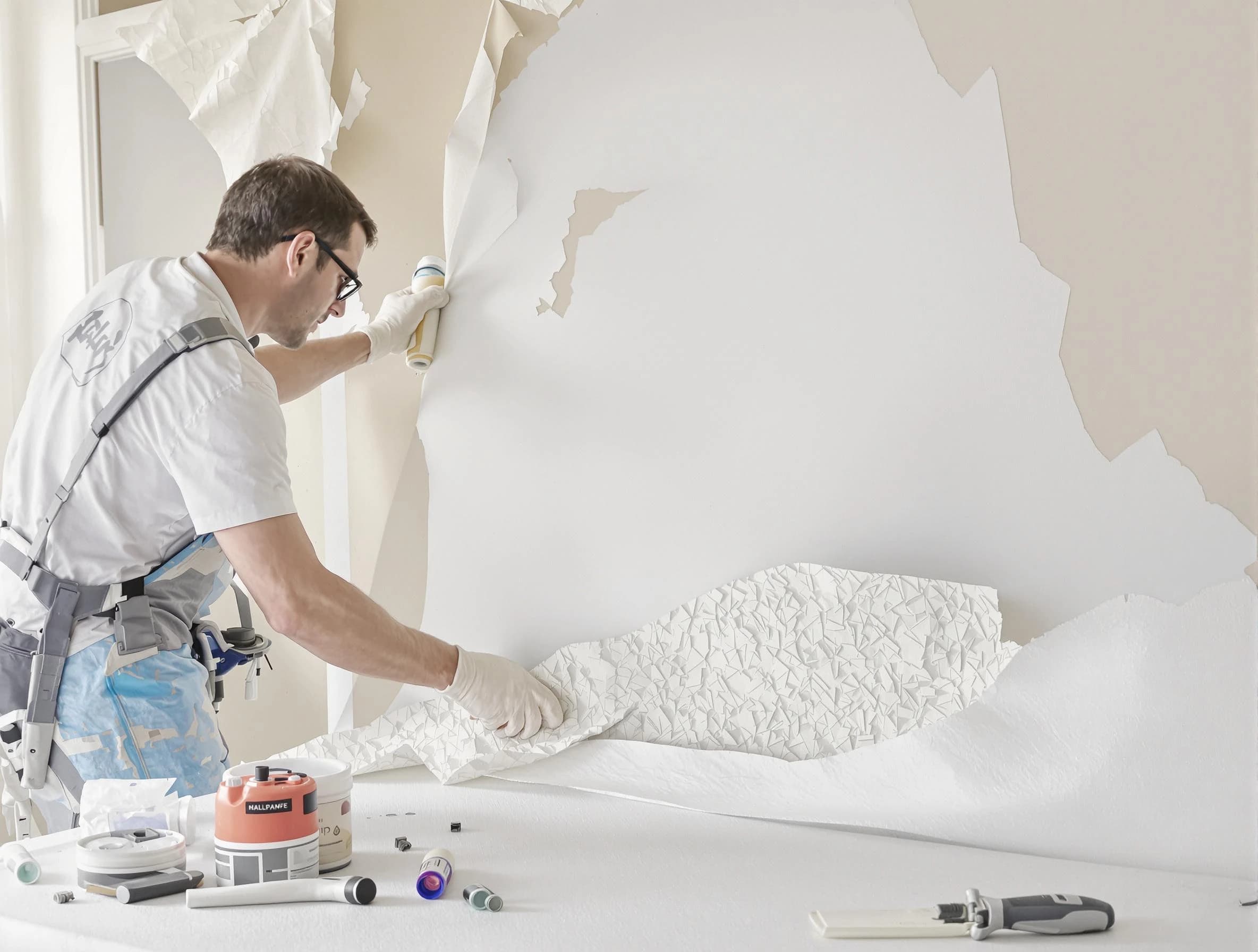 Detailed wallpaper removal and wall prep by Cleveland House Painters in Cleveland